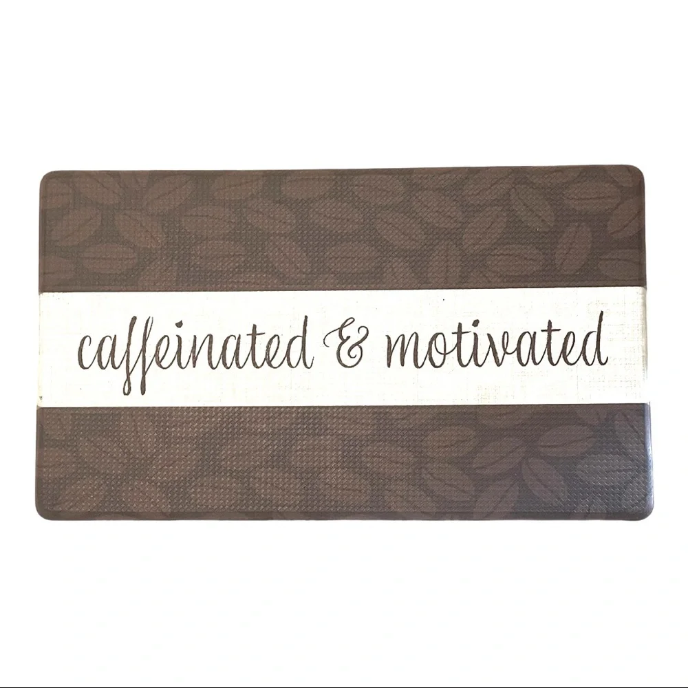 Houseful Caffeinated & Motivated 17x29” Wellness Anti-Fatigue Kitchen Mat